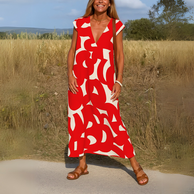 Valérie | Flowing V-neck Maxi Dress