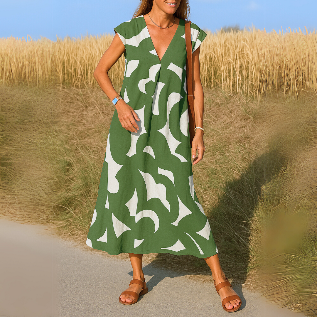 Valérie | Flowing V-neck Maxi Dress