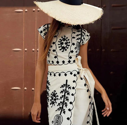 Camilla - Printed Top and Skirt Set