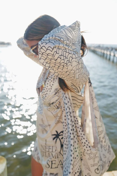 Navy Print Shirt & Shorts Set – Relaxed and Creative Style