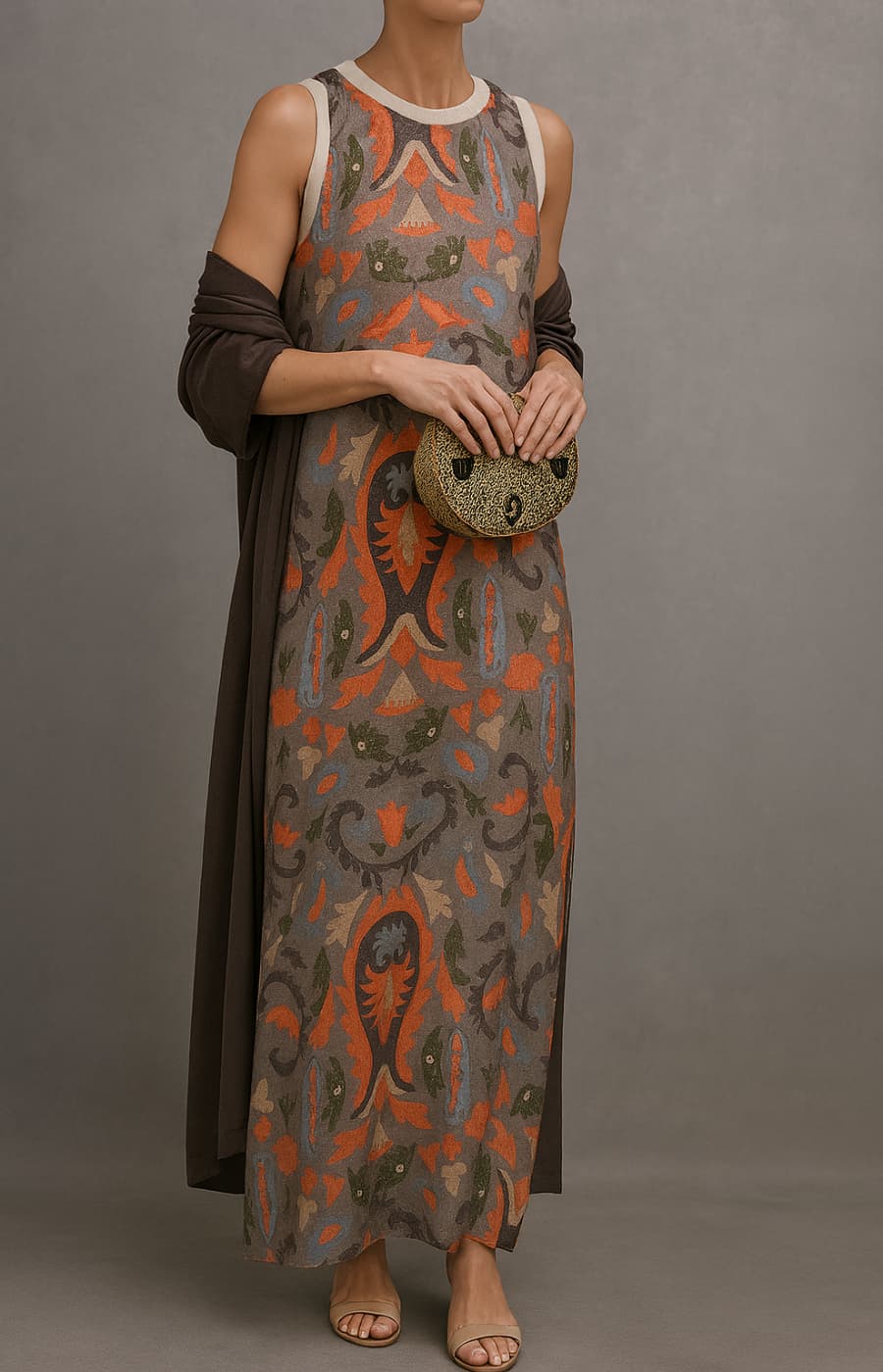 RAFFAELLA | Elegant Long Dress with Matching Stole and Refined Line for Special Events