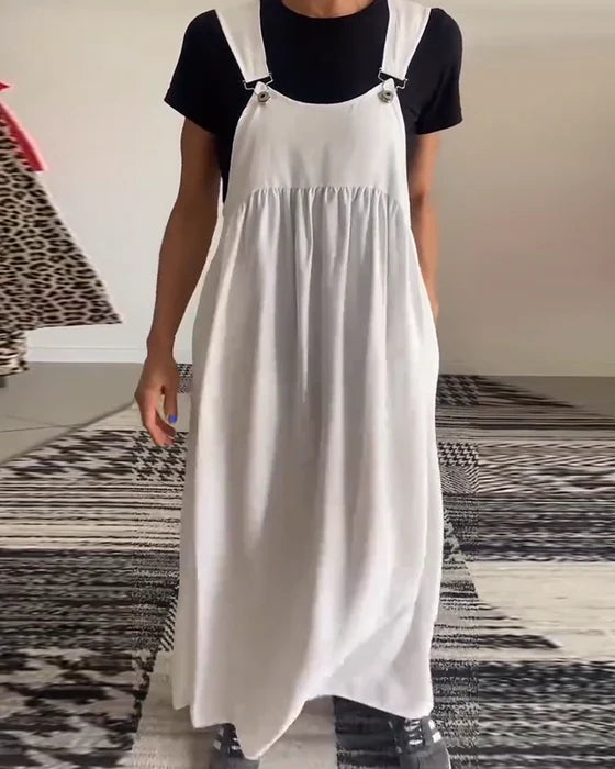 Alice | Casual dress with solid color straps