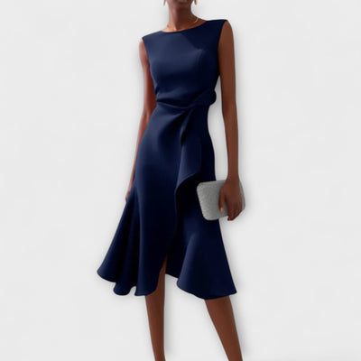 Juliette – Draped Asymmetric Midi Dress