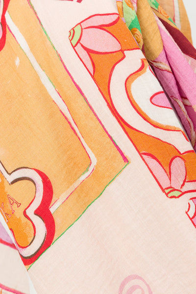 Carina –  Printed Set with Halter Top, Wave Hem and Wide Leg Pants with Elastic Waist