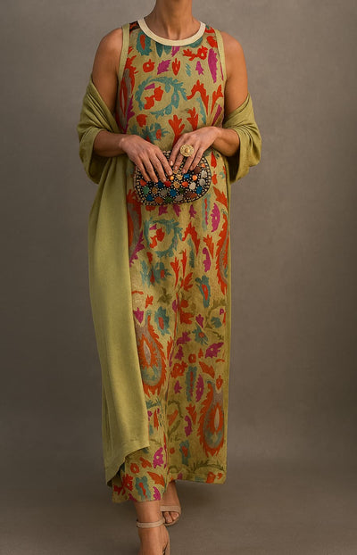 RAFFAELLA | Elegant Long Dress with Matching Stole and Refined Line for Special Events