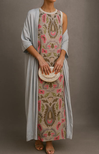 RAFFAELLA | Elegant Long Dress with Matching Stole and Refined Line for Special Events