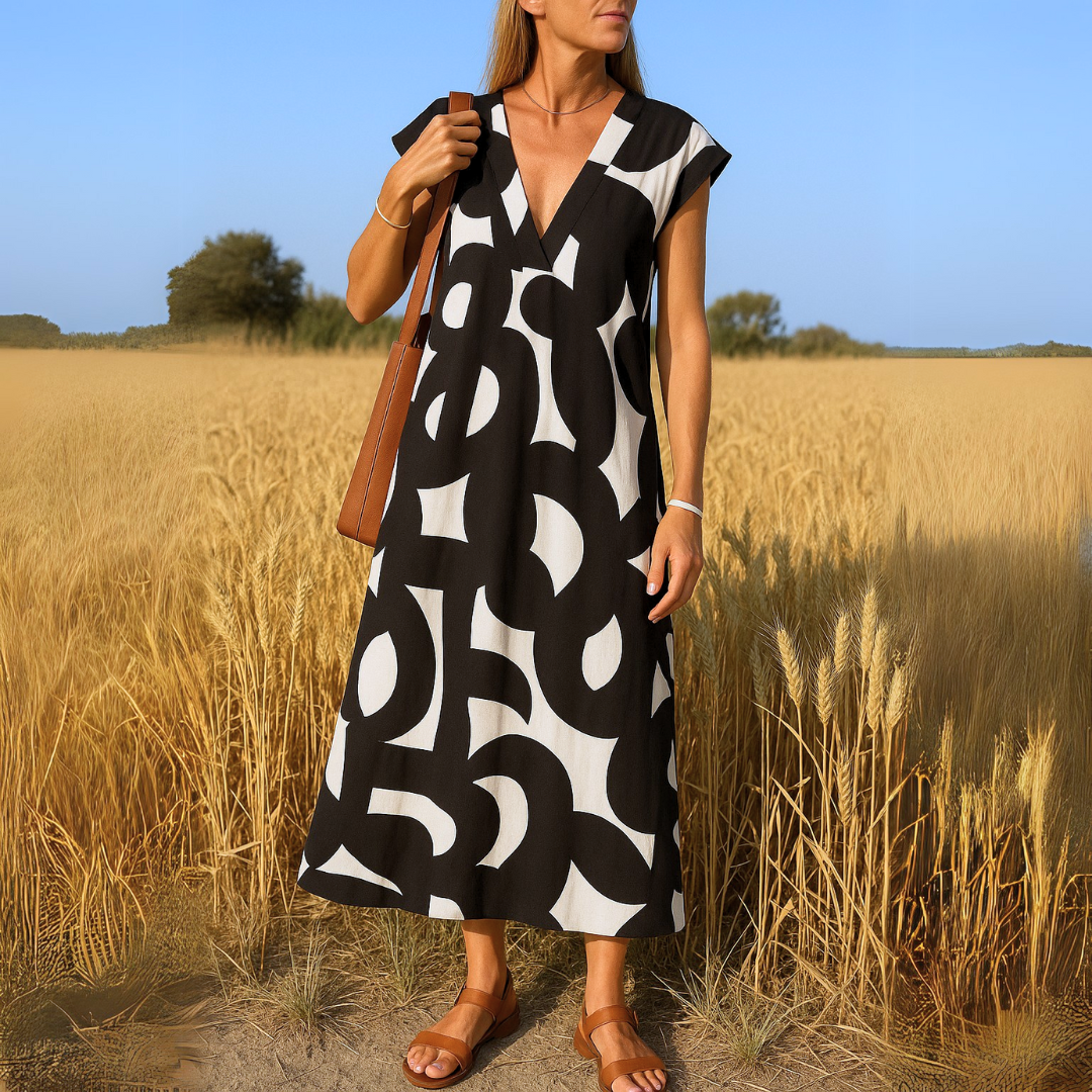 Valérie | Flowing V-neck Maxi Dress
