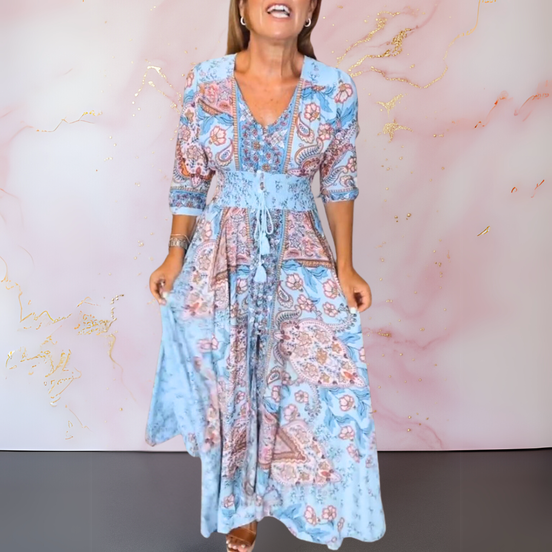 Marga™ |  Elegant summer Maxi dress with v-neck