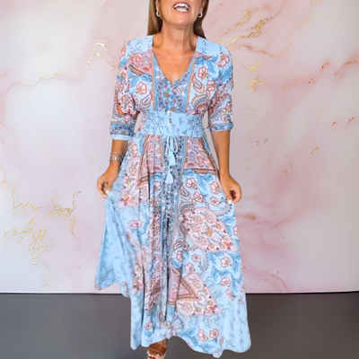 Marga™ |  Elegant summer Maxi dress with v-neck