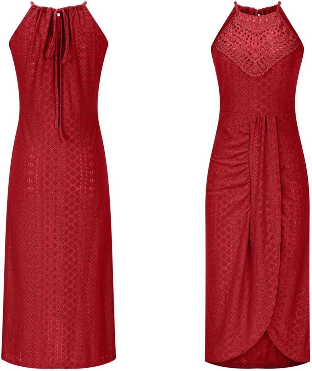 Pamela – Embroidered Bandeau Maxi Dress with Asymmetrical Hem