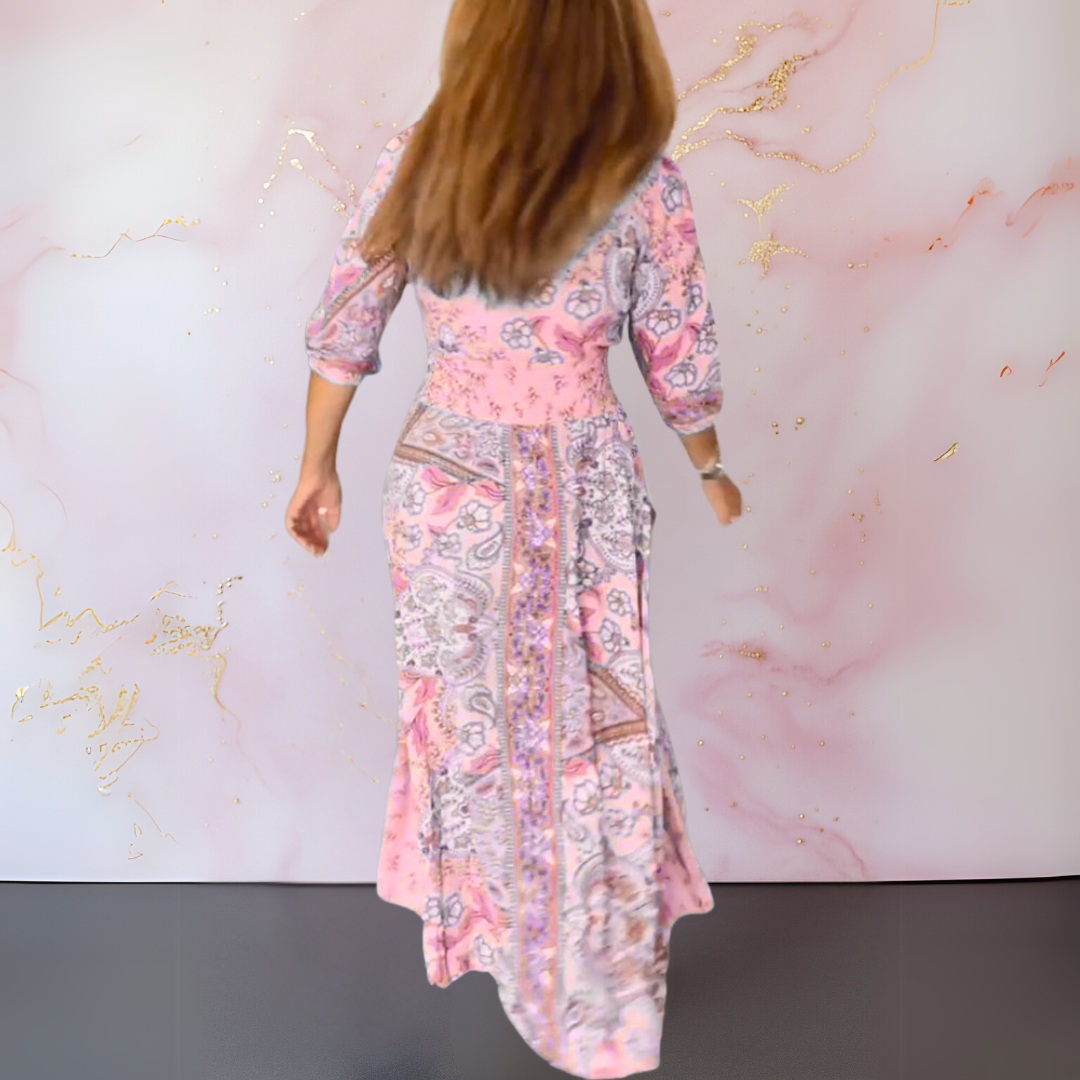 Marga |  Elegant summer Maxi dress with v-neck