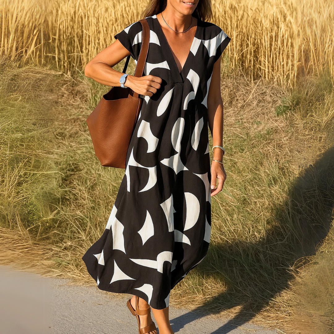 Valérie | Flowing V-neck Maxi Dress