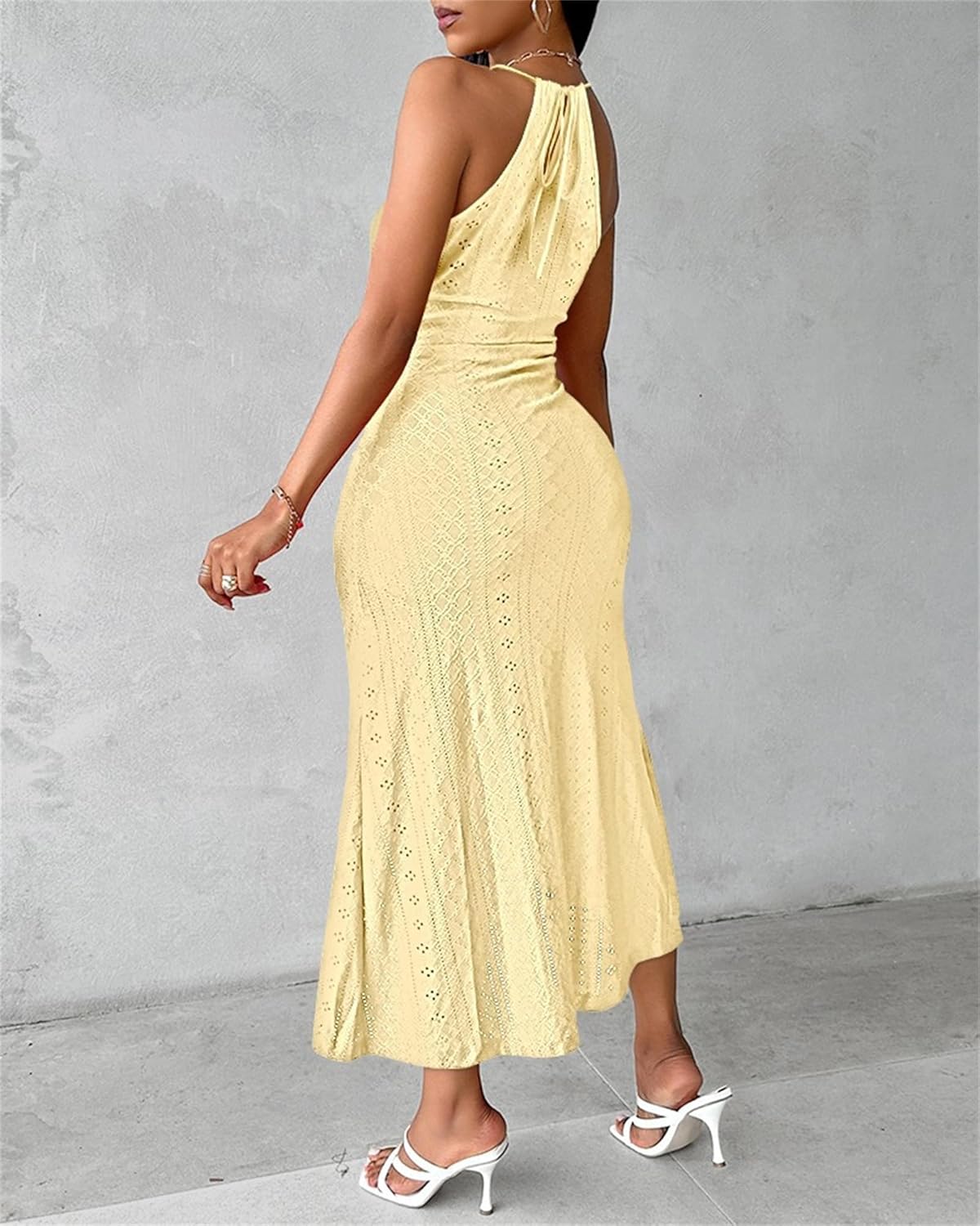 Pamela – Embroidered Bandeau Maxi Dress with Asymmetrical Hem