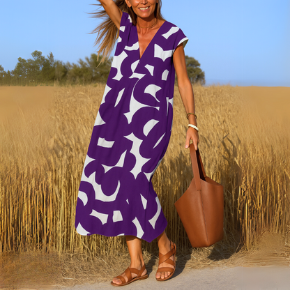 Valérie | Flowing V-neck Maxi Dress