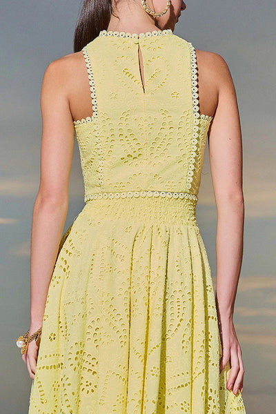 Two-Piece Set with Embroidery and High-Waisted Skirt with Pockets