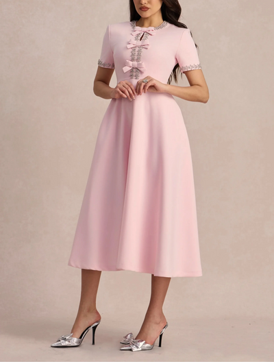Raffaella™ | A-Line Dress with Bows and Beads