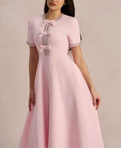 Raffaella™ | A-Line Dress with Bows and Beads