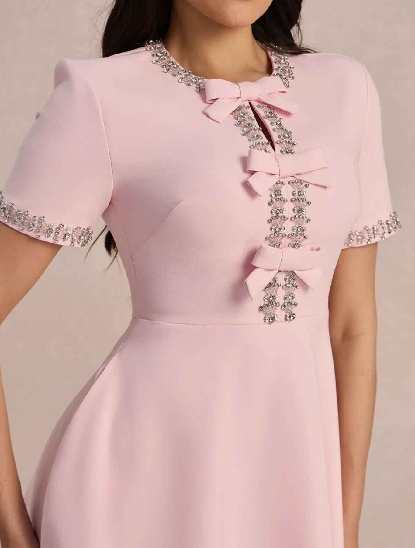 Raffaella™ | A-Line Dress with Bows and Beads