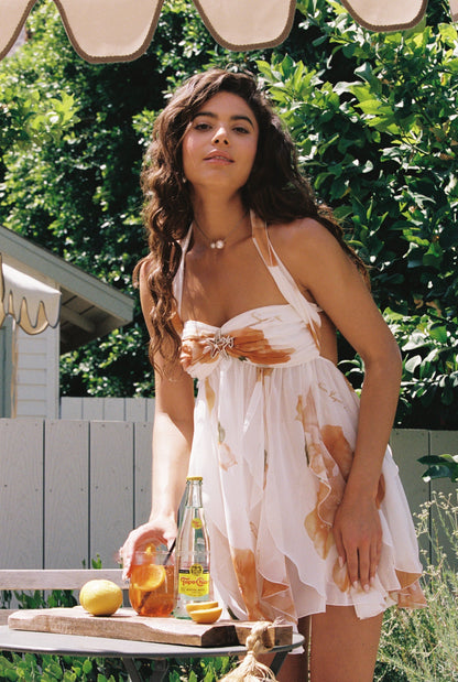 Arabella | Floral Chiffon Mini Dress