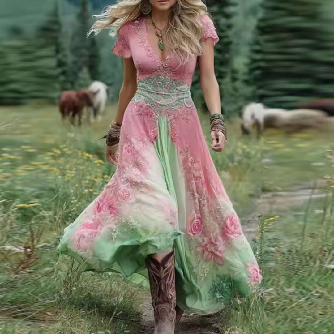 Celestine | Flowing, tailored floral dress