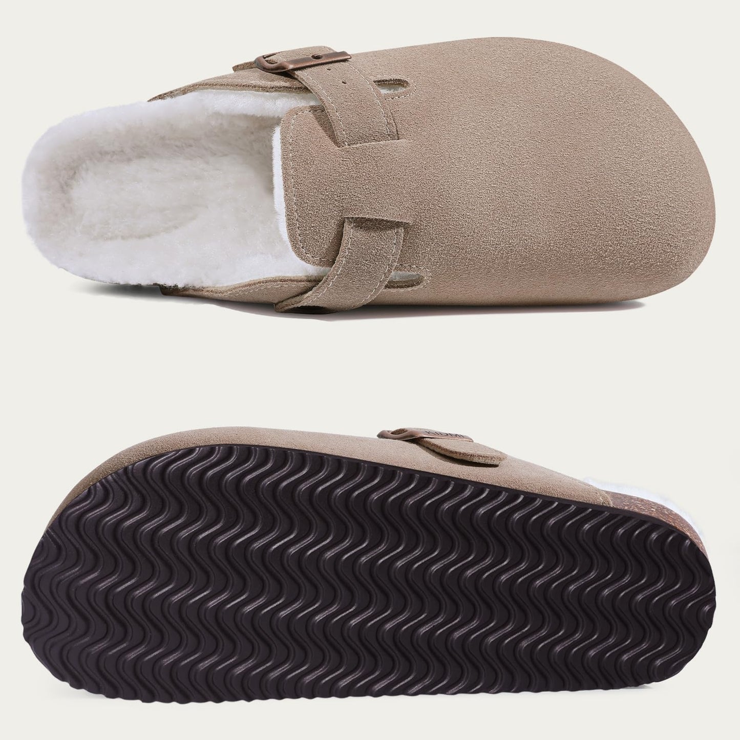 Kidmi - Unisex Suede Clogs with Fleece Lining