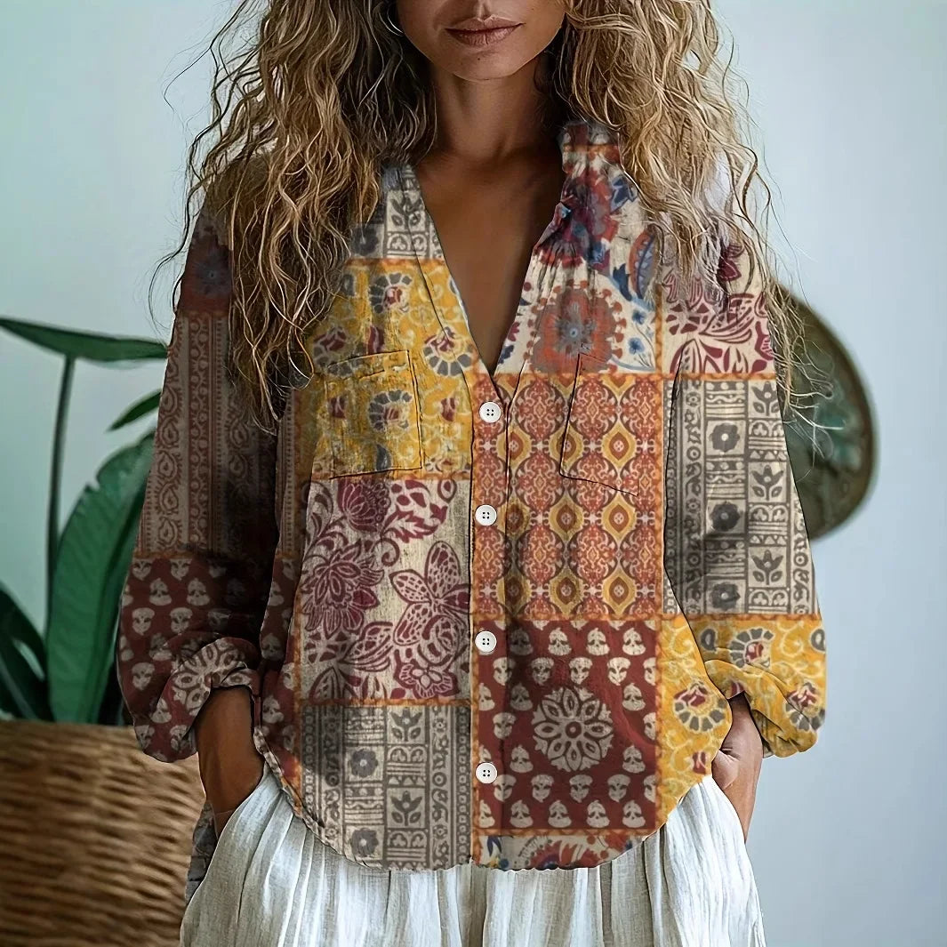 Sofia | Casual Blouse with Nature Print