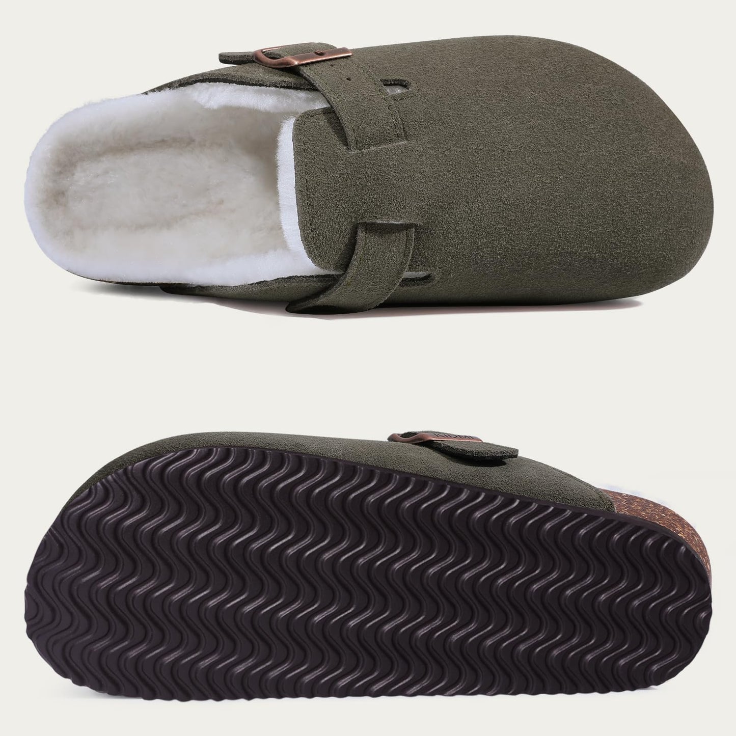 Kidmi - Unisex Suede Clogs with Fleece Lining