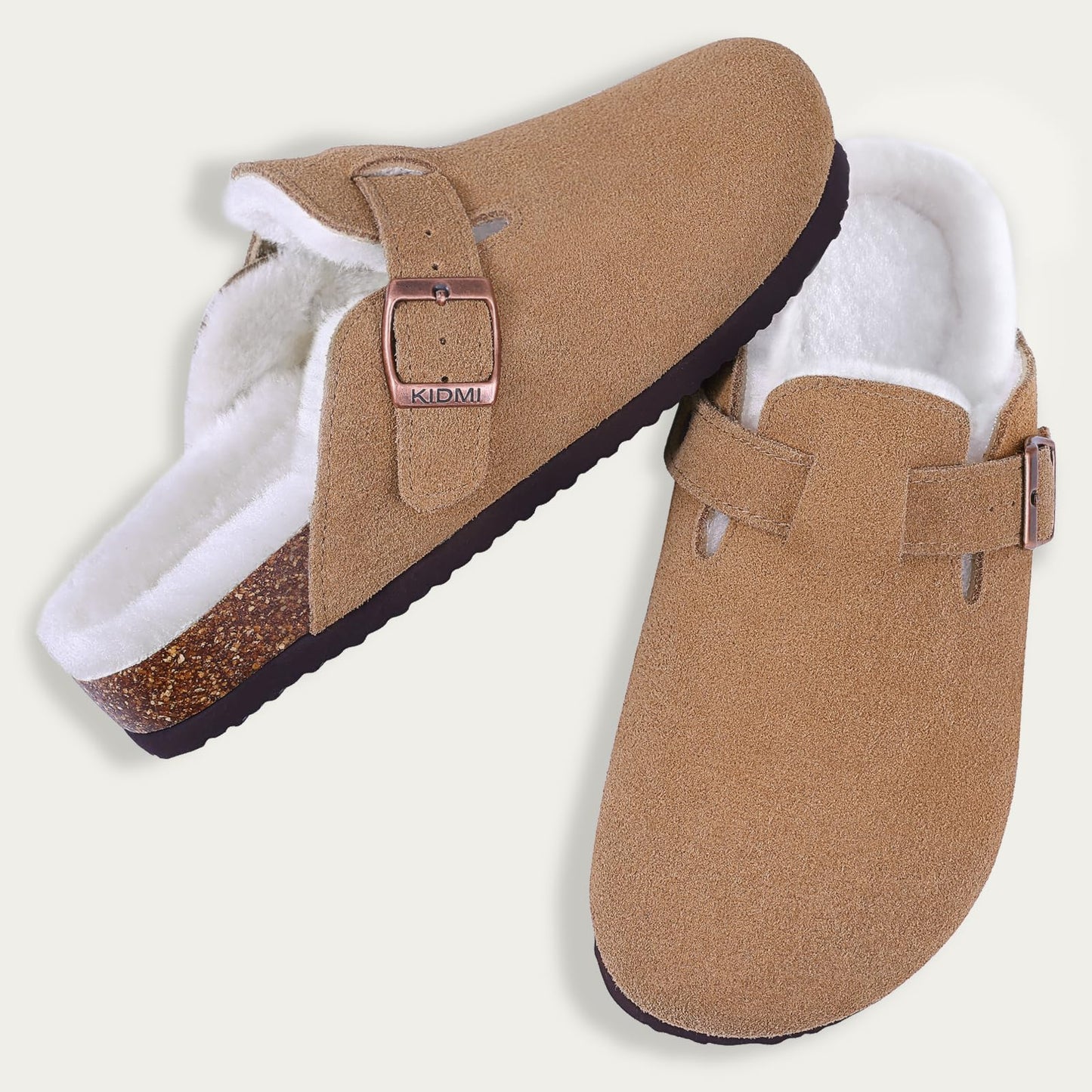 Kidmi - Unisex Suede Clogs with Fleece Lining