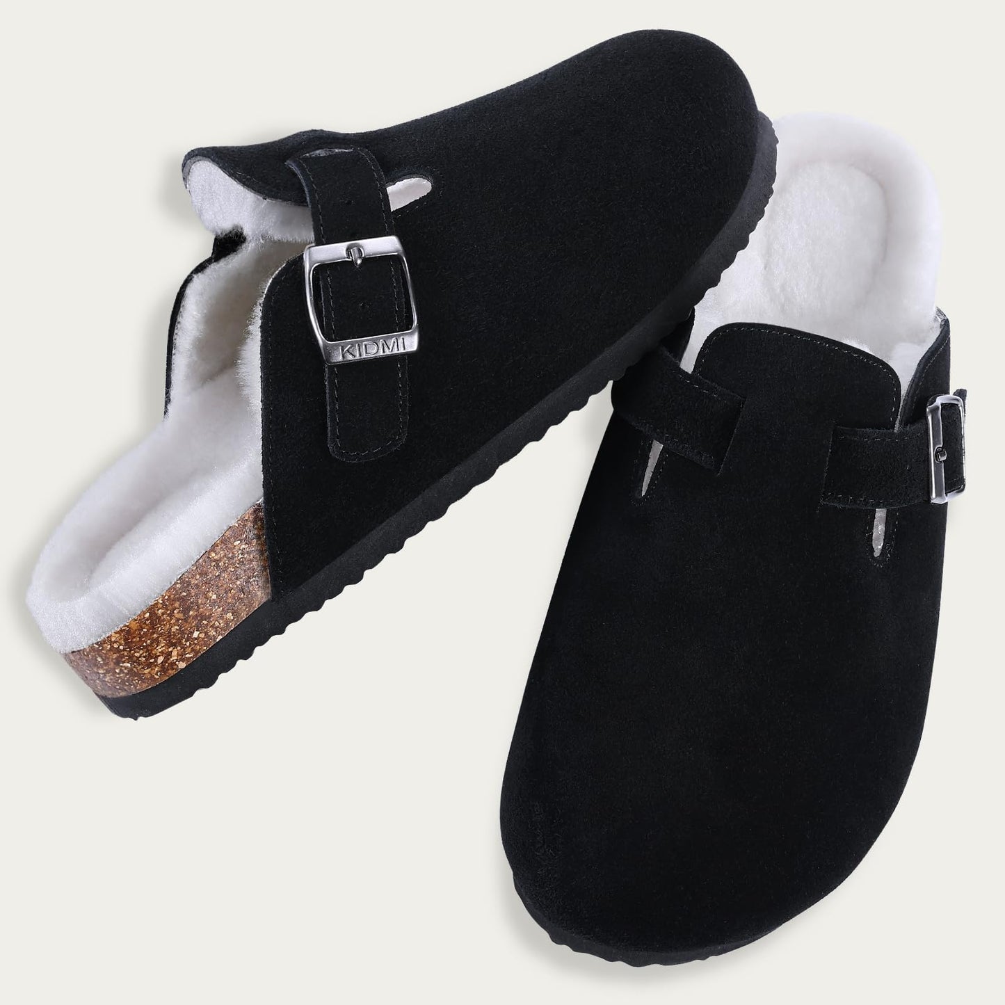Kidmi - Unisex Suede Clogs with Fleece Lining