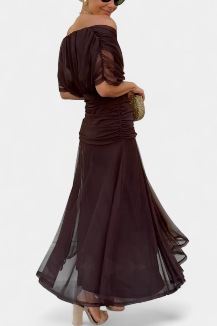 Alondra - Long Dress with Floral Print and V-Neckline
