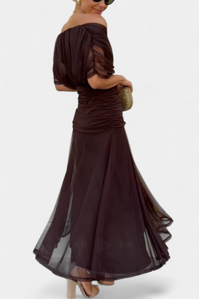 Alondra - Long Dress with Floral Print and V-Neckline