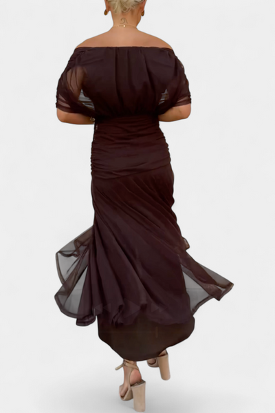 Alondra - Long Dress with Floral Print and V-Neckline