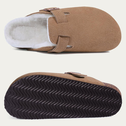 Kidmi - Unisex Suede Clogs with Fleece Lining