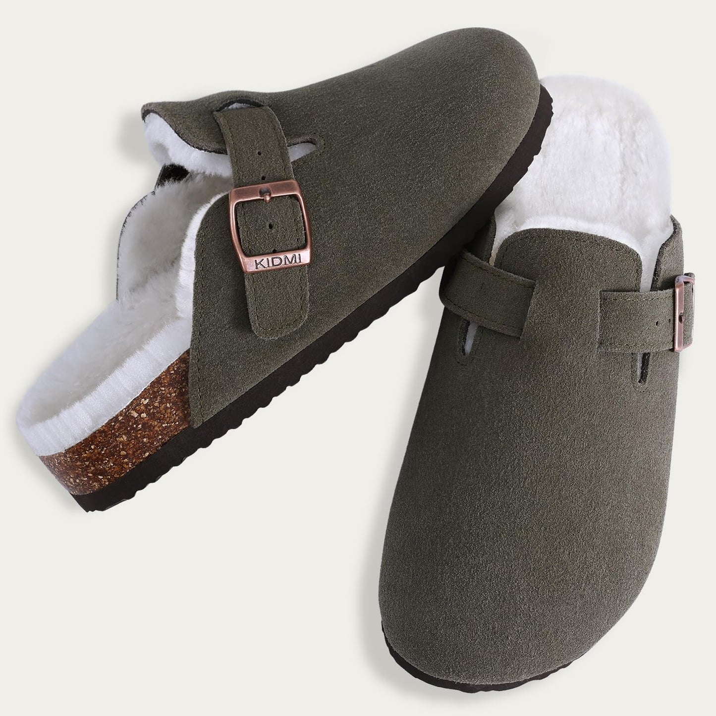 Kidmi - Unisex Suede Clogs with Fleece Lining