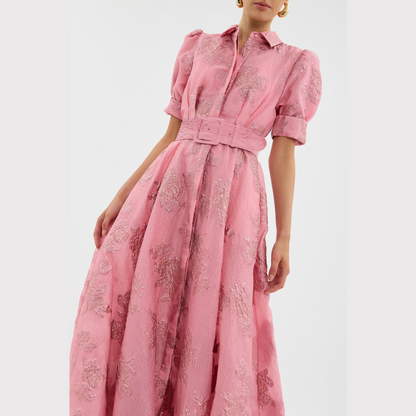 Beatrice | Pink Dress with Balloon Sleeves
