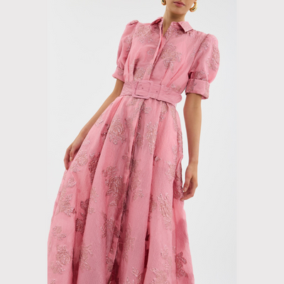 Beatrice™ | Pink Dress with Balloon Sleeves