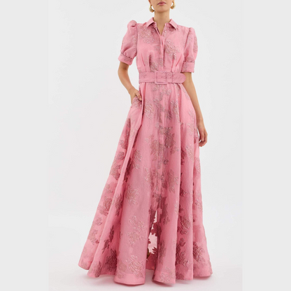 Beatrice | Pink Dress with Balloon Sleeves