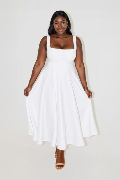 NOMI™ | Midi dress with square neckline