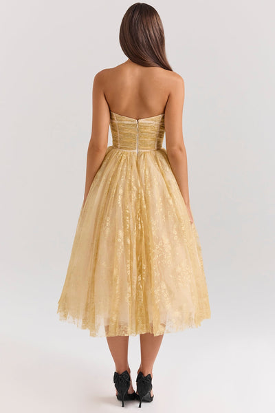 Millie | Golden Corset Dress