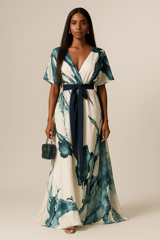 Nayla | Watercolor Print Maxi Dress