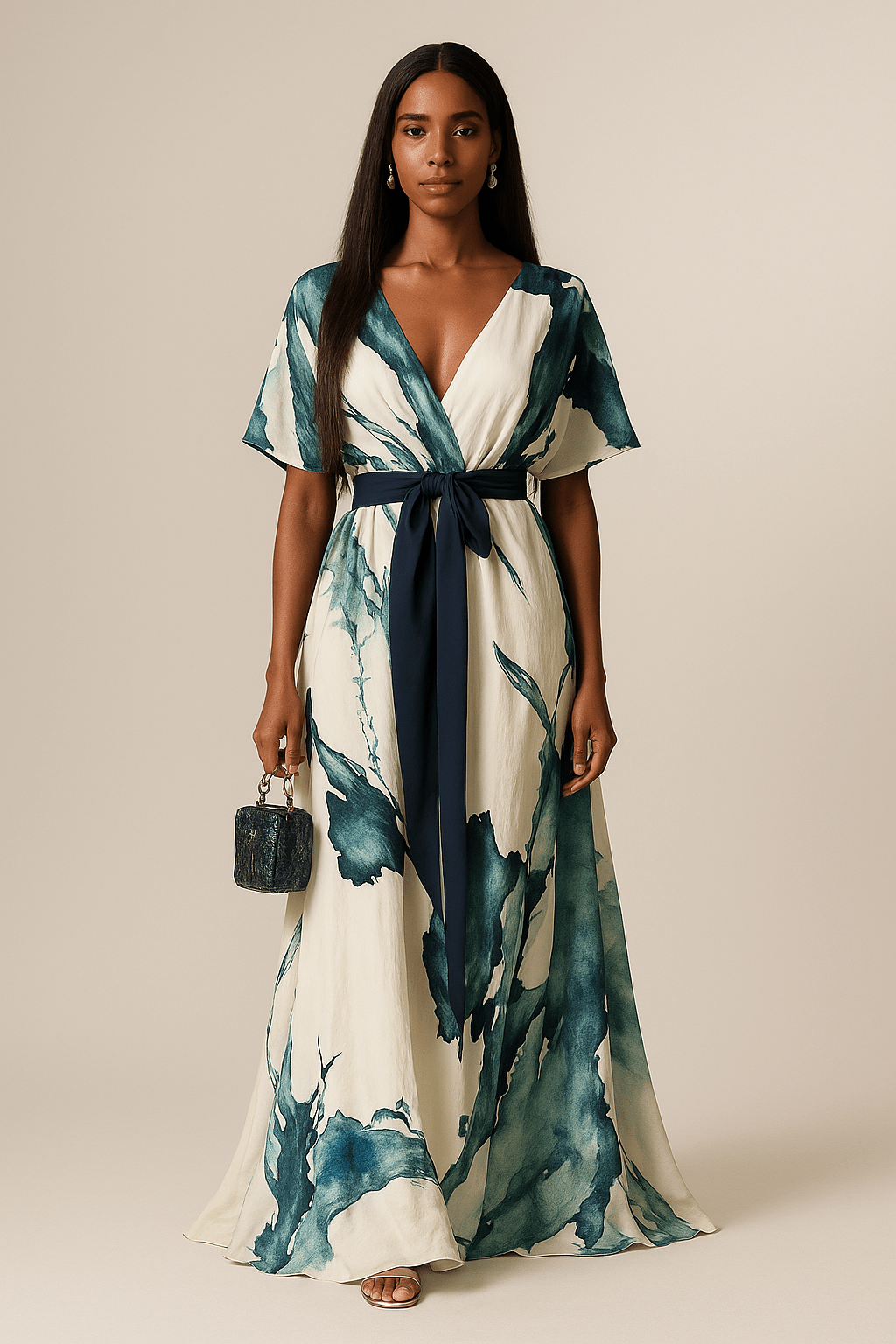 Nayla™ | Watercolor Print Maxi Dress
