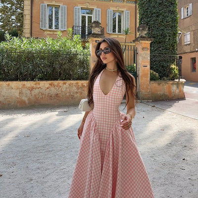 Romina | Plaid Print Midi Dress