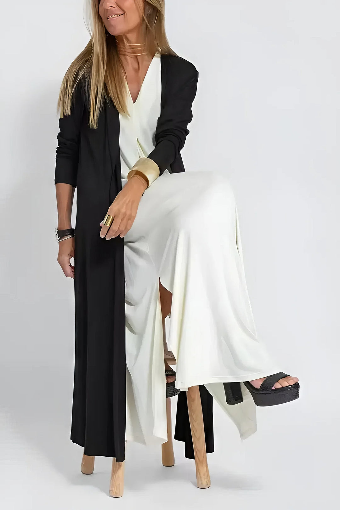 Ava™ | Elegant long dress + cardigan